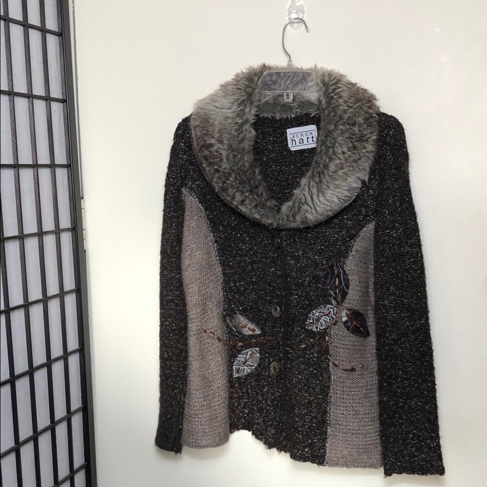Keren Hart cardigan sweater jacket large